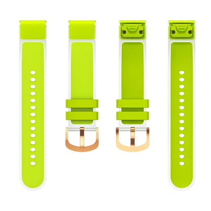 For Garmin Fenix 7S Quickfit 20mm Transparent Design Watch Strap Adjustable Silicone Band