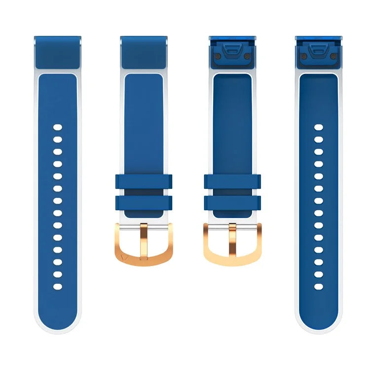 For Garmin Fenix 7S Quickfit 20mm Transparent Design Watch Strap Adjustable Silicone Band