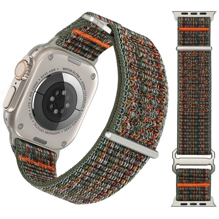 For Apple Watch Series 10 42mm / 9 8 7 41mm / SE (2023) SE (2022) SE 6 5 4 40mm / 3 2 1 38mm Magic Tape Strap Adjustable Nylon Watch Band