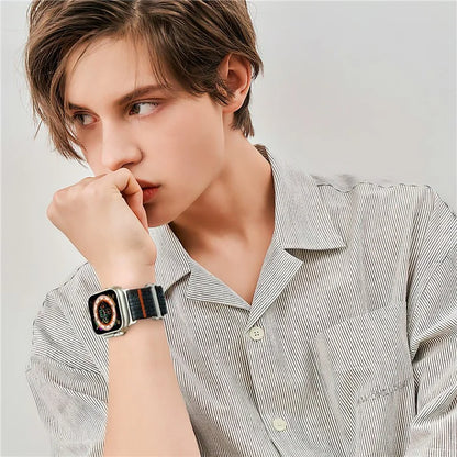 For Apple Watch Series 10 42mm / 9 8 7 41mm / SE (2023) SE (2022) SE 6 5 4 40mm / 3 2 1 38mm Magic Tape Strap Adjustable Nylon Watch Band