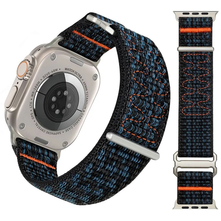 For Apple Watch 10 46mm / Ultra 2 / Ultra 49mm / 9 8 7 45mm / SE (2023) SE (2022) SE 6 5 4 44mm / 3 2 1 42mm Adjustable Nylon Watch Band