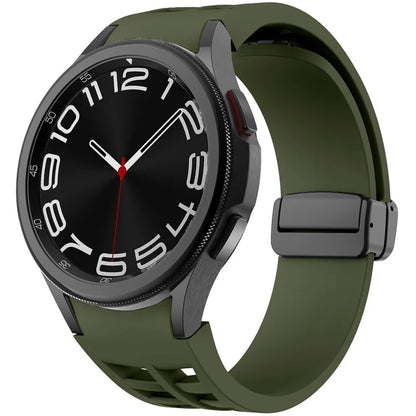 For Samsung Galaxy Watch FE / 7 / 6 / 5 / 4 Watch Band Stylish Silicone Strap with Magnetic Folding Buckle