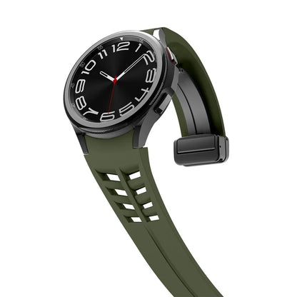 For Samsung Galaxy Watch FE / 7 / 6 / 5 / 4 Watch Band Stylish Silicone Strap with Magnetic Folding Buckle
