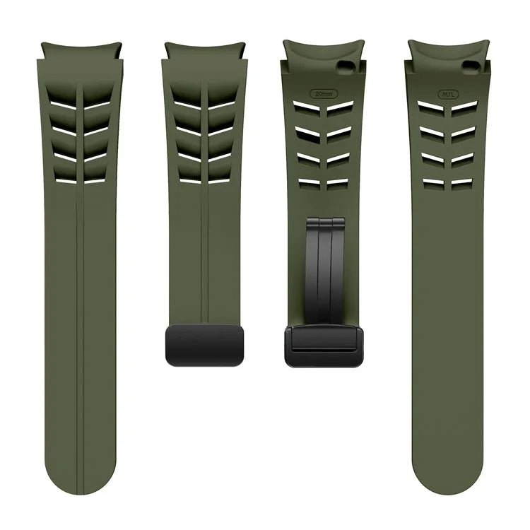 For Samsung Galaxy Watch FE / 7 / 6 / 5 / 4 Watch Band Stylish Silicone Strap with Magnetic Folding Buckle
