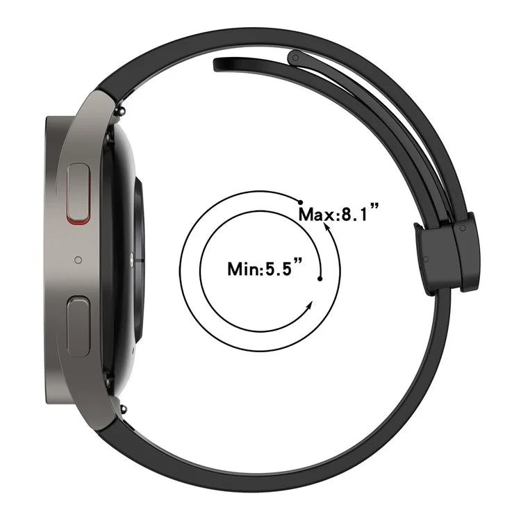 For Samsung Galaxy Watch FE / 7 / 6 / 5 / 4 Watch Band Stylish Silicone Strap with Magnetic Folding Buckle