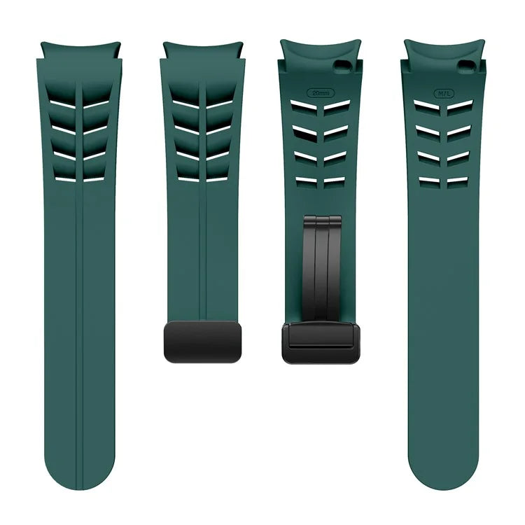 For Samsung Galaxy Watch FE / 7 / 6 / 5 / 4 Watch Band Stylish Silicone Strap with Magnetic Folding Buckle