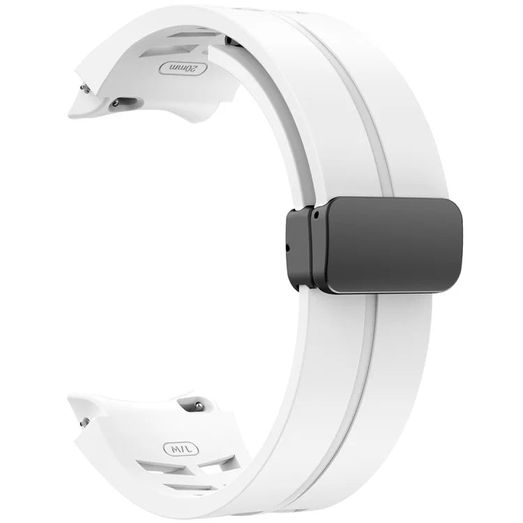 For Samsung Galaxy Watch FE / 7 / 6 / 5 / 4 Watch Band Stylish Silicone Strap with Magnetic Folding Buckle