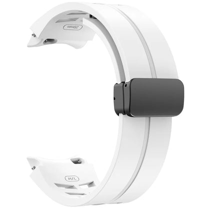 For Samsung Galaxy Watch FE / 7 / 6 / 5 / 4 Watch Band Stylish Silicone Strap with Magnetic Folding Buckle