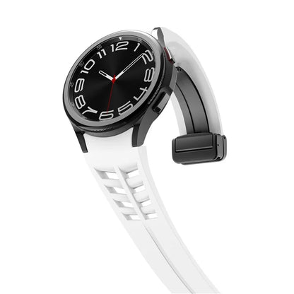For Samsung Galaxy Watch FE / 7 / 6 / 5 / 4 Watch Band Stylish Silicone Strap with Magnetic Folding Buckle