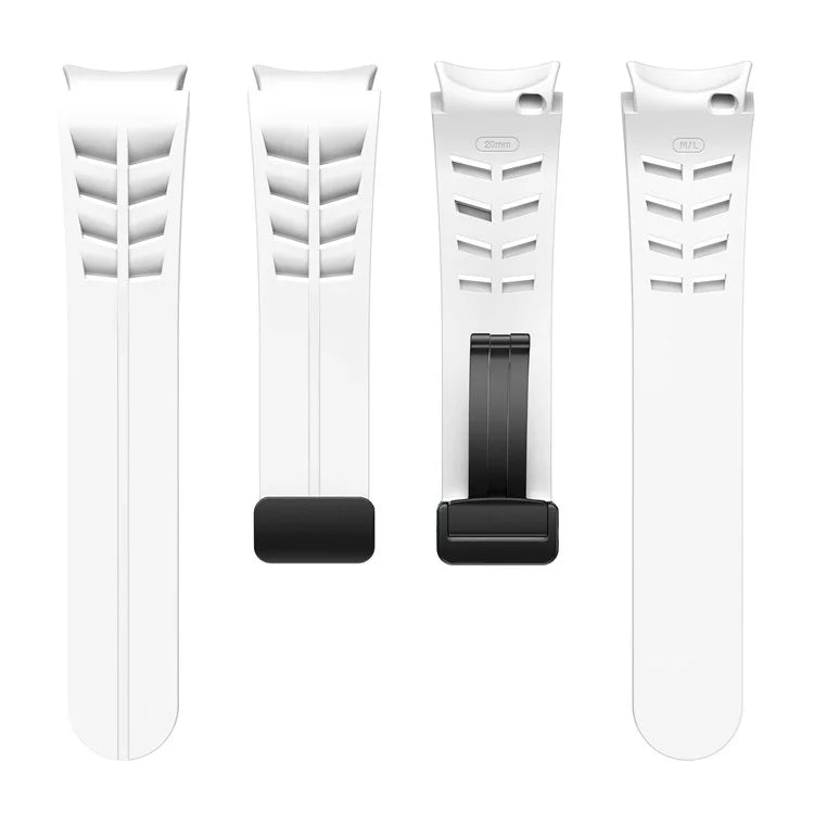 For Samsung Galaxy Watch FE / 7 / 6 / 5 / 4 Watch Band Stylish Silicone Strap with Magnetic Folding Buckle