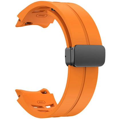 For Samsung Galaxy Watch FE / 7 / 6 / 5 / 4 Watch Band Stylish Silicone Strap with Magnetic Folding Buckle