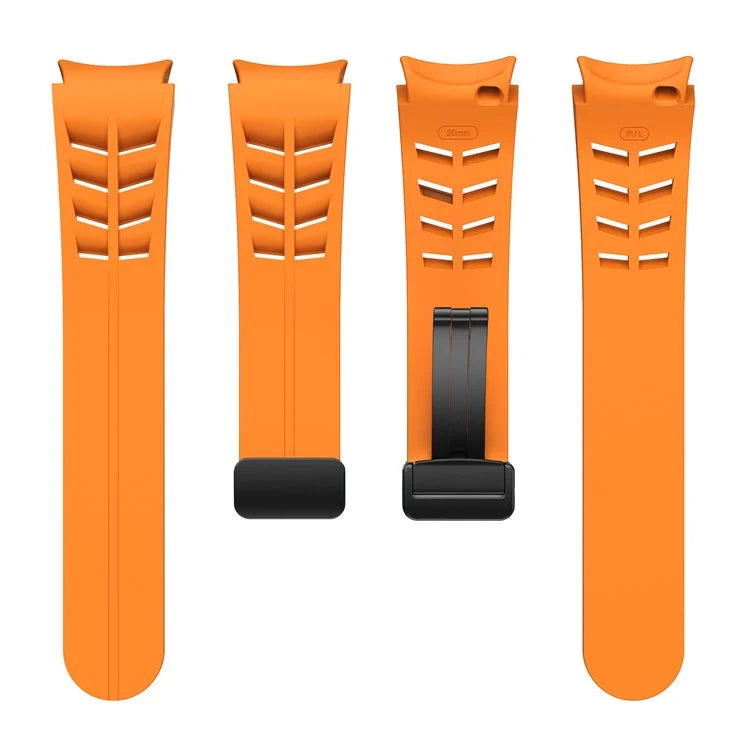 For Samsung Galaxy Watch FE / 7 / 6 / 5 / 4 Watch Band Stylish Silicone Strap with Magnetic Folding Buckle