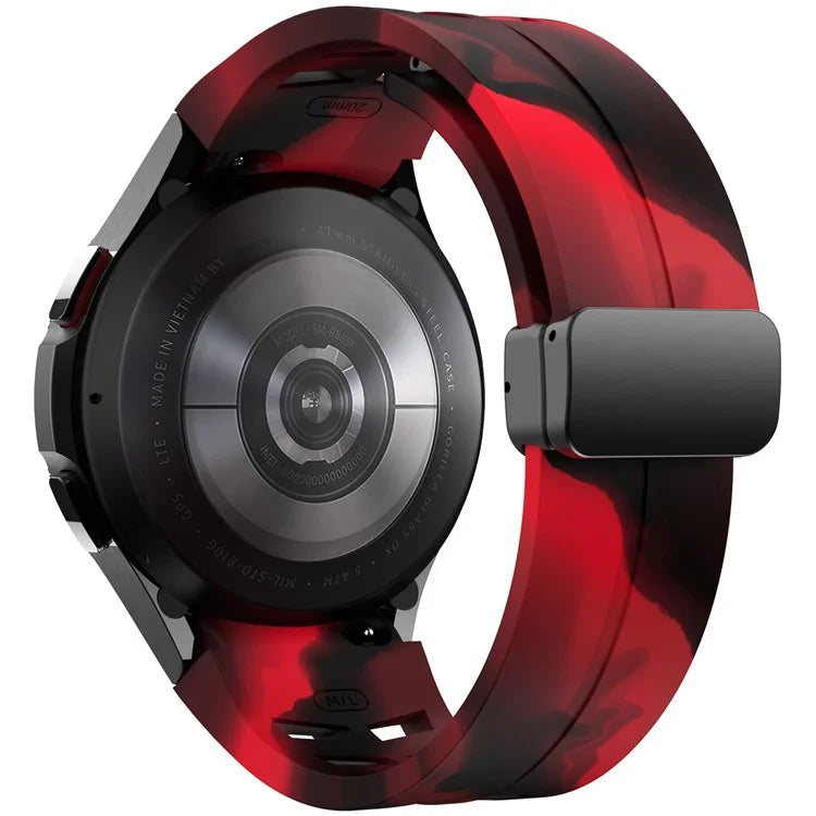 For Samsung Galaxy Watch FE / 7 / 6 / 5 / 4 Watch Band Stylish Silicone Strap with Magnetic Folding Buckle