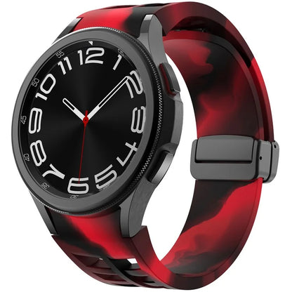 For Samsung Galaxy Watch FE / 7 / 6 / 5 / 4 Watch Band Stylish Silicone Strap with Magnetic Folding Buckle