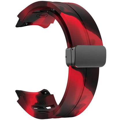 For Samsung Galaxy Watch FE / 7 / 6 / 5 / 4 Watch Band Stylish Silicone Strap with Magnetic Folding Buckle