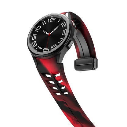 For Samsung Galaxy Watch FE / 7 / 6 / 5 / 4 Watch Band Stylish Silicone Strap with Magnetic Folding Buckle