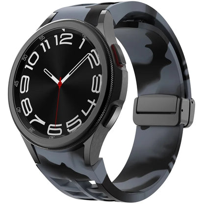 For Samsung Galaxy Watch FE / 7 / 6 / 5 / 4 Watch Band Stylish Silicone Strap with Magnetic Folding Buckle