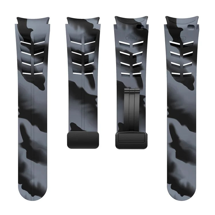 For Samsung Galaxy Watch FE / 7 / 6 / 5 / 4 Watch Band Stylish Silicone Strap with Magnetic Folding Buckle