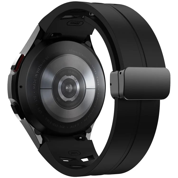 For Samsung Galaxy Watch FE / 7 / 6 / 5 / 4 Watch Band Stylish Silicone Strap with Magnetic Folding Buckle