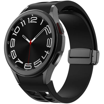 For Samsung Galaxy Watch FE / 7 / 6 / 5 / 4 Watch Band Stylish Silicone Strap with Magnetic Folding Buckle