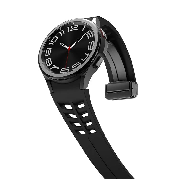 For Samsung Galaxy Watch FE / 7 / 6 / 5 / 4 Watch Band Stylish Silicone Strap with Magnetic Folding Buckle