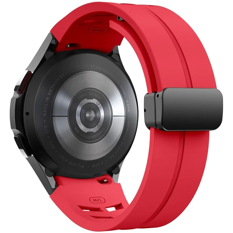 For Samsung Galaxy Watch FE / 7 / 6 / 5 / 4 Watch Band Stylish Silicone Strap with Magnetic Folding Buckle