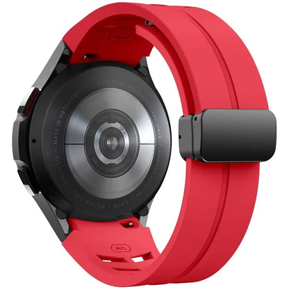 For Samsung Galaxy Watch FE / 7 / 6 / 5 / 4 Watch Band Stylish Silicone Strap with Magnetic Folding Buckle