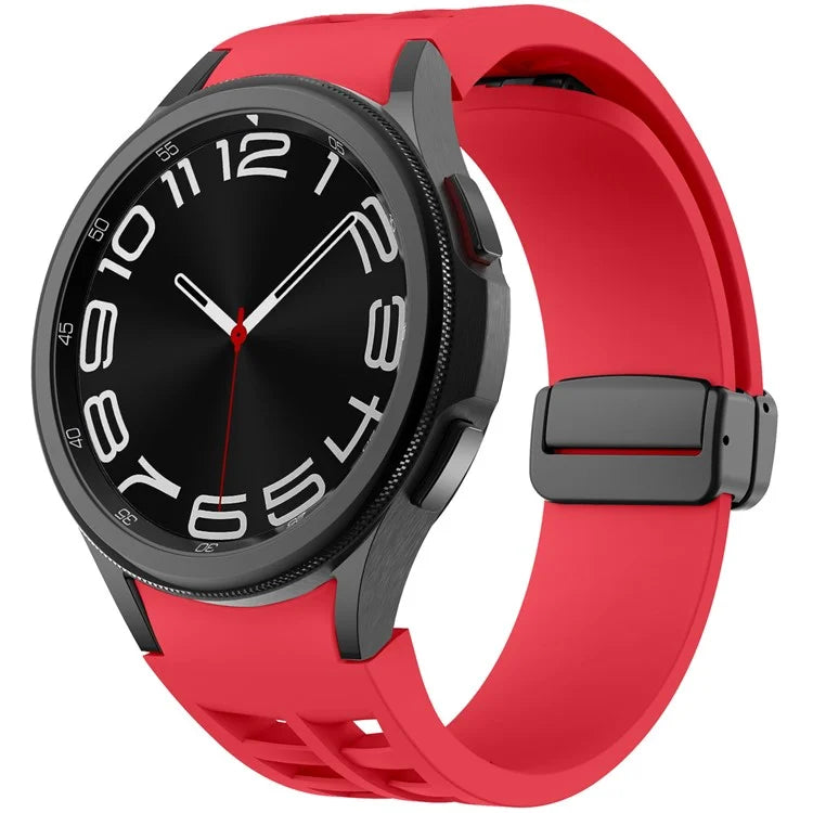 For Samsung Galaxy Watch FE / 7 / 6 / 5 / 4 Watch Band Stylish Silicone Strap with Magnetic Folding Buckle