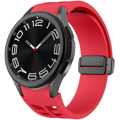 For Samsung Galaxy Watch FE / 7 / 6 / 5 / 4 Watch Band Stylish Silicone Strap with Magnetic Folding Buckle