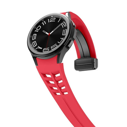 For Samsung Galaxy Watch FE / 7 / 6 / 5 / 4 Watch Band Stylish Silicone Strap with Magnetic Folding Buckle