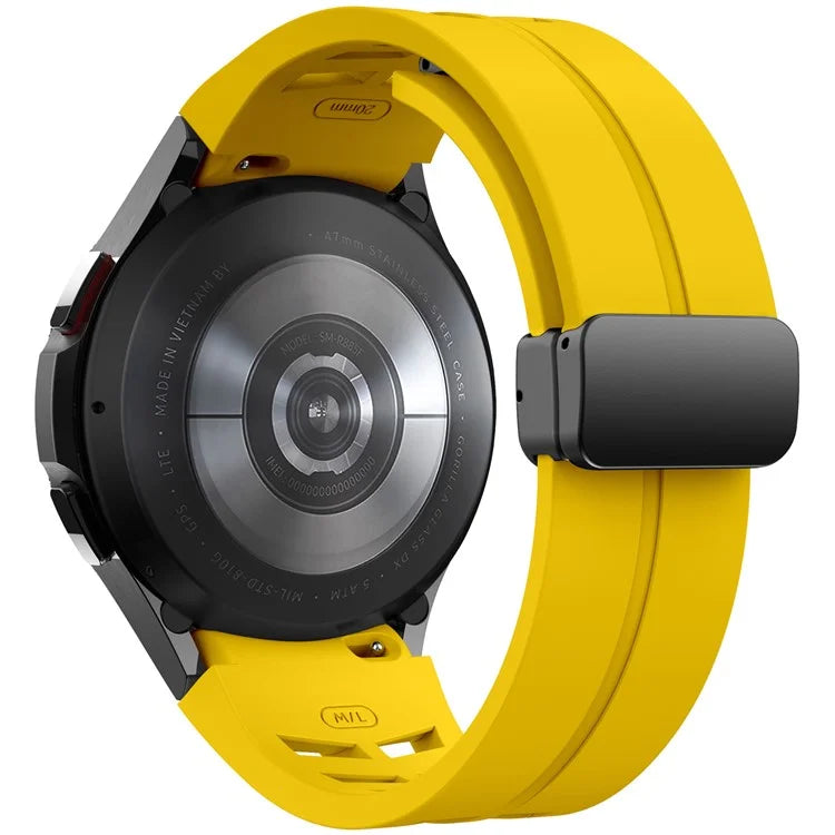 For Samsung Galaxy Watch FE / 7 / 6 / 5 / 4 Watch Band Stylish Silicone Strap with Magnetic Folding Buckle