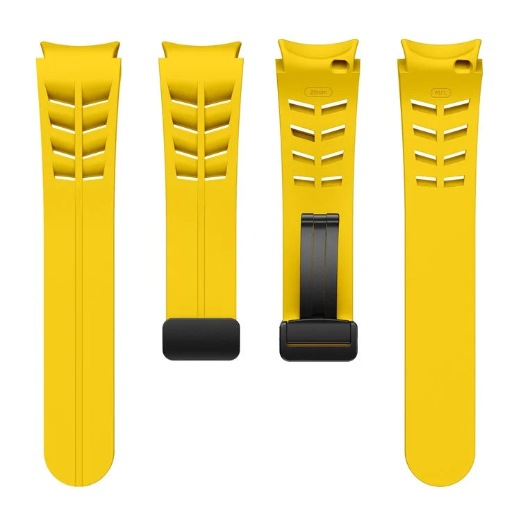 For Samsung Galaxy Watch FE / 7 / 6 / 5 / 4 Watch Band Stylish Silicone Strap with Magnetic Folding Buckle