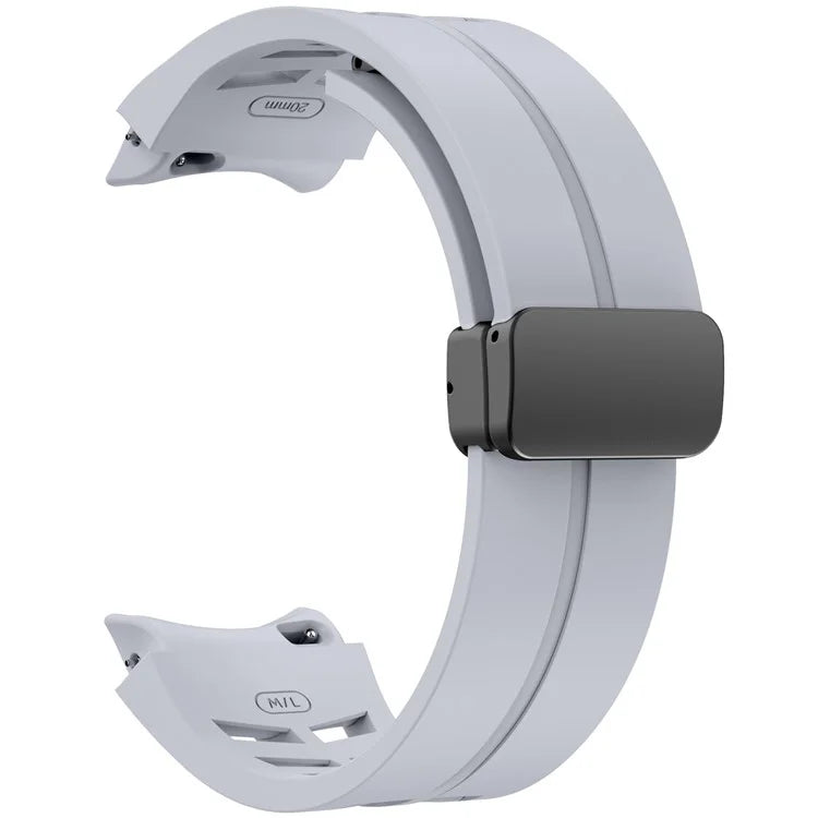 For Samsung Galaxy Watch FE / 7 / 6 / 5 / 4 Watch Band Stylish Silicone Strap with Magnetic Folding Buckle