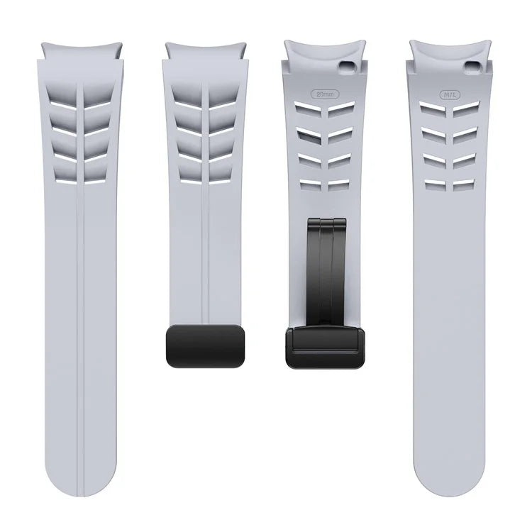 For Samsung Galaxy Watch FE / 7 / 6 / 5 / 4 Watch Band Stylish Silicone Strap with Magnetic Folding Buckle
