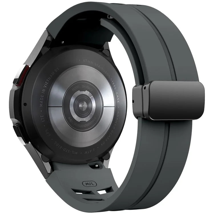 For Samsung Galaxy Watch FE / 7 / 6 / 5 / 4 Watch Band Stylish Silicone Strap with Magnetic Folding Buckle
