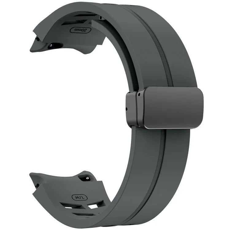 For Samsung Galaxy Watch FE / 7 / 6 / 5 / 4 Watch Band Stylish Silicone Strap with Magnetic Folding Buckle