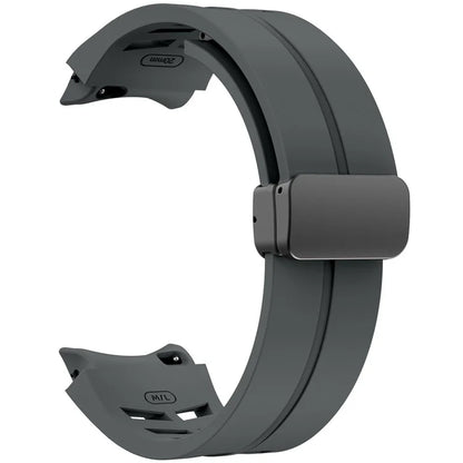 For Samsung Galaxy Watch FE / 7 / 6 / 5 / 4 Watch Band Stylish Silicone Strap with Magnetic Folding Buckle
