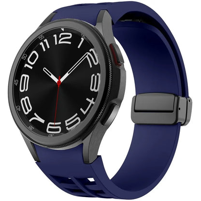For Samsung Galaxy Watch FE / 7 / 6 / 5 / 4 Watch Band Stylish Silicone Strap with Magnetic Folding Buckle
