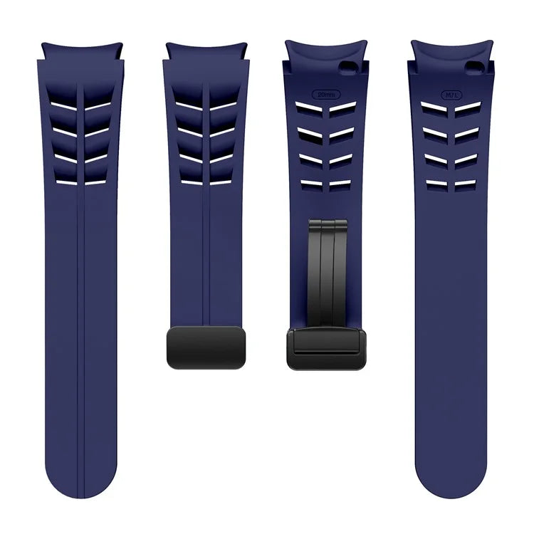 For Samsung Galaxy Watch FE / 7 / 6 / 5 / 4 Watch Band Stylish Silicone Strap with Magnetic Folding Buckle