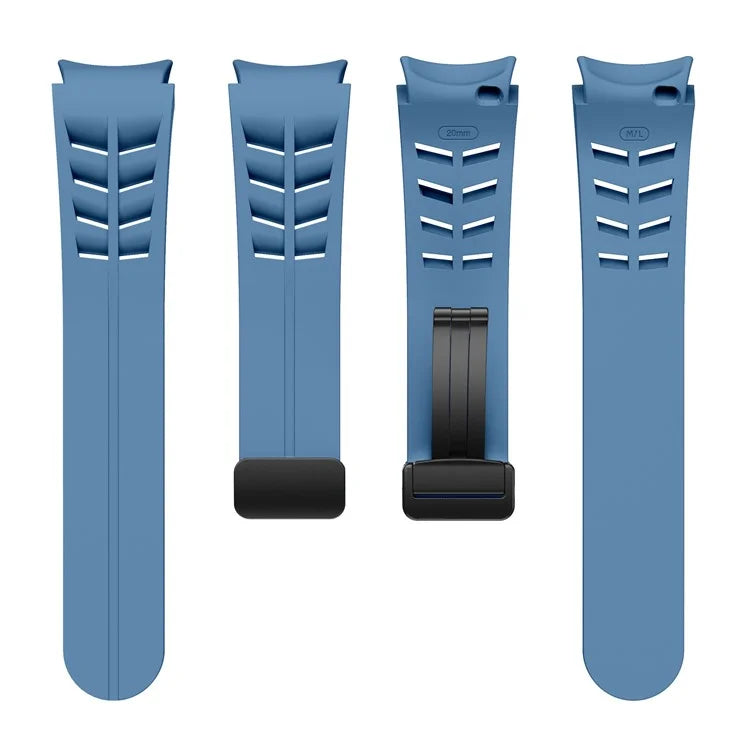 For Samsung Galaxy Watch FE / 7 / 6 / 5 / 4 Watch Band Stylish Silicone Strap with Magnetic Folding Buckle