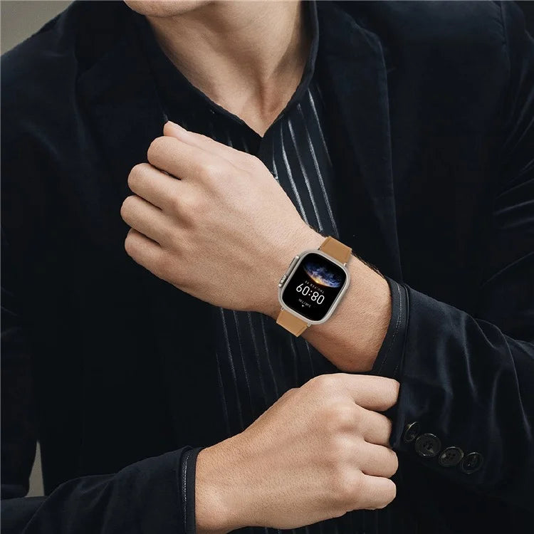 For Apple Watch 10 46mm / Ultra 2 / Ultra 49mm / 9 8 7 45mm / SE (2023) SE (2022) SE 6 5 4 44mm / 3 2 1 42mm Genuine Leather Watch Band