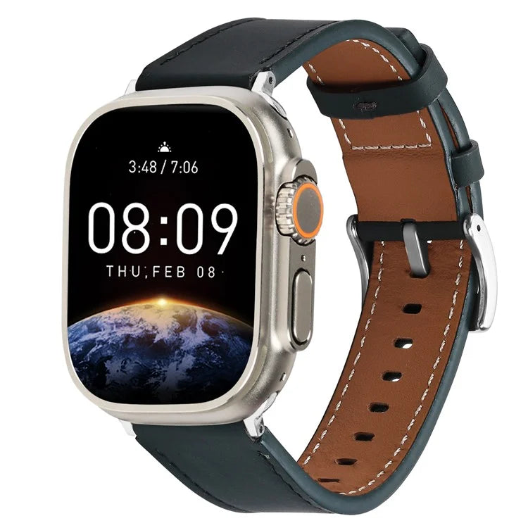For Apple Watch Series 10 42mm / 9 8 7 41mm / SE (2023) SE (2022) SE 6 5 4 40mm / 3 2 1 38mm Genuine Leather Watch Strap