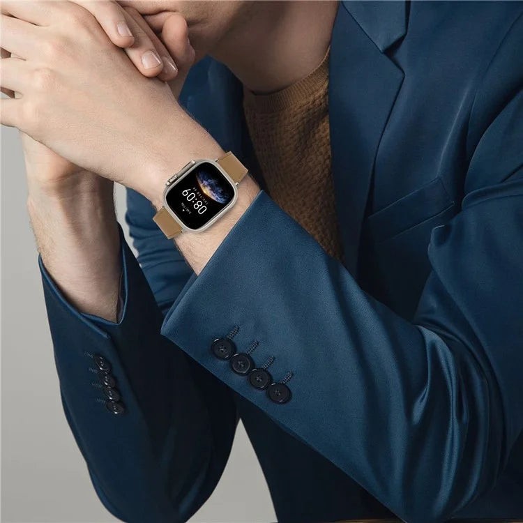 For Apple Watch Series 10 42mm / 9 8 7 41mm / SE (2023) SE (2022) SE 6 5 4 40mm / 3 2 1 38mm Genuine Leather Watch Strap