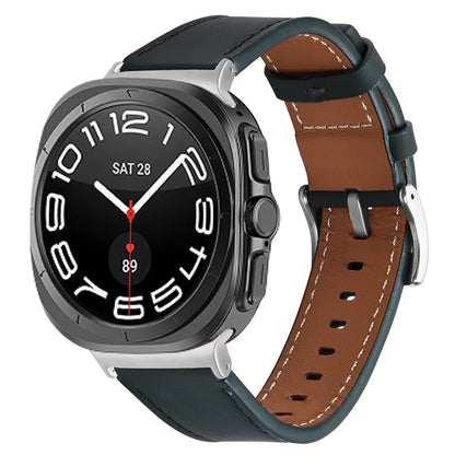 For Galaxy Watch Ultra 47mm Genuine Leather Watch Band Adjustable Wrist Strap