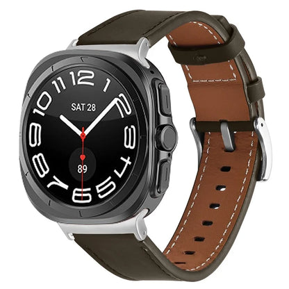For Galaxy Watch Ultra 47mm Genuine Leather Watch Band Adjustable Wrist Strap