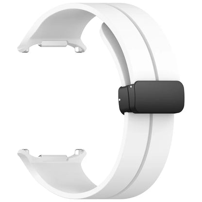 For Samsung Galaxy Watch Ultra 47mm Silicone Watch Band Magnetic Folding Buckle Wrist Strap