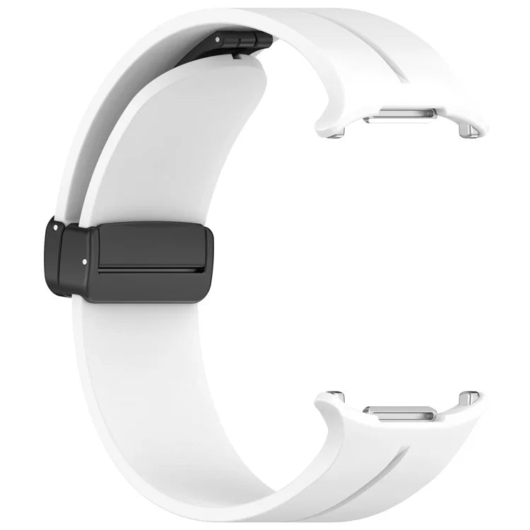 For Samsung Galaxy Watch Ultra 47mm Silicone Watch Band Magnetic Folding Buckle Wrist Strap