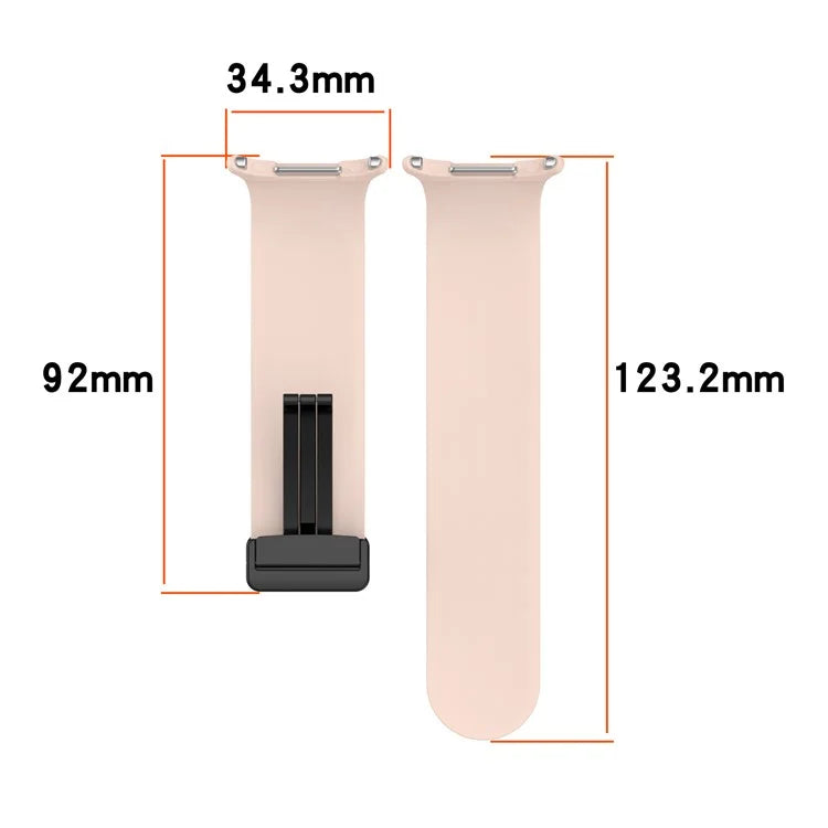 For Samsung Galaxy Watch Ultra 47mm Silicone Watch Band Magnetic Folding Buckle Wrist Strap