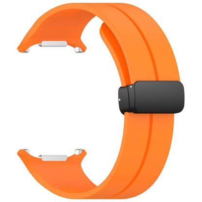 For Samsung Galaxy Watch Ultra 47mm Silicone Watch Band Magnetic Folding Buckle Wrist Strap