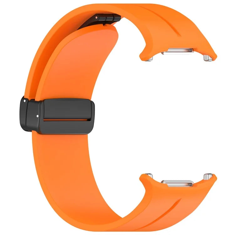 For Samsung Galaxy Watch Ultra 47mm Silicone Watch Band Magnetic Folding Buckle Wrist Strap